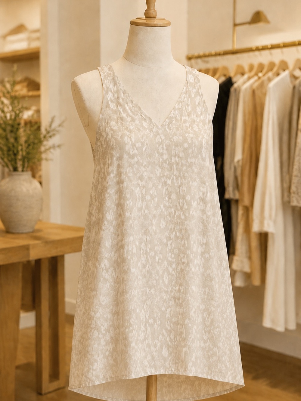 Freedom Trail kyodan Viscose beige lightweight sundress Small